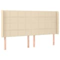 Miniatyrbillede 1 af 9: vidaXL sengegavl med kanter 163x16x118/128 cm stof cremefarvet