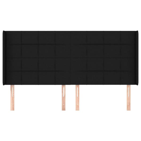 vidaXL sengegavl med kanter 163x16x118/128 cm stof sort