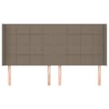 Miniatyrbillede 3 af 9: vidaXL sengegavl med kanter 183x16x118/128 cm stof gråbrun