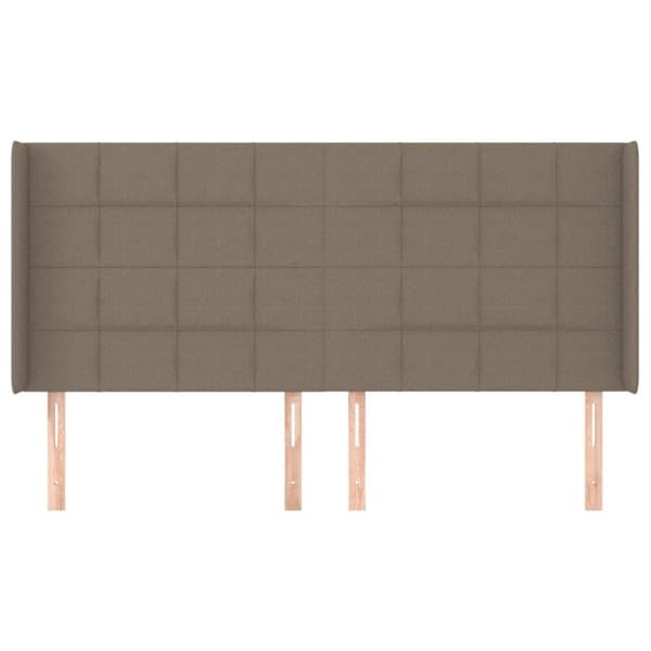 vidaXL sengegavl med kanter 183x16x118/128 cm stof gråbrun