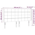 Miniatyrbillede 9 af 9: vidaXL sengegavl med kanter 183x16x118/128 cm stof gråbrun