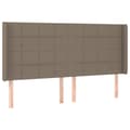Miniatyrbillede 1 af 9: vidaXL sengegavl med kanter 183x16x118/128 cm stof gråbrun