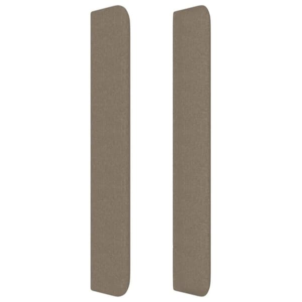 vidaXL sengegavl med kanter 203x16x118/128 cm stof gråbrun