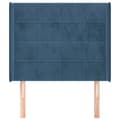 Miniatyrbillede 3 af 9: vidaXL sengegavl med kanter 93x16x118/128 cm fløjl mørkeblå