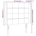 Miniatyrbillede 9 af 9: vidaXL sengegavl med kanter 93x16x118/128 cm fløjl mørkeblå