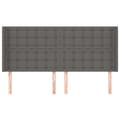 Miniatyrbillede 3 af 9: vidaXL sengegavl med kanter 163x16x118/128 cm kunstlæder grå