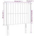 Miniatyrbillede 9 af 9: vidaXL sengegavl med kanter 83x16x118/128 cm fløjl sort