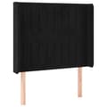 Miniatyrbillede 1 af 9: vidaXL sengegavl med kanter 83x16x118/128 cm fløjl sort