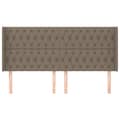 Miniatyrbillede 3 af 9: vidaXL sengegavl med kanter 183x16x118/128 cm stof gråbrun