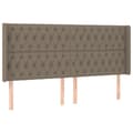 Miniatyrbillede 2 af 9: vidaXL sengegavl med kanter 183x16x118/128 cm stof gråbrun