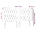 Miniatyrbillede 9 af 9: vidaXL sengegavl med kanter 203x16x118/128 cm stof cremefarvet