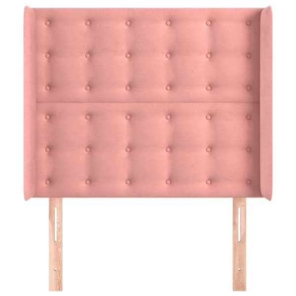 vidaXL Sänggavel med kanter rosa 83x16x118/128 cm sammet