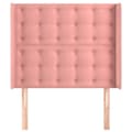 Miniatyrbild 3 av 9: vidaXL Sänggavel med kanter rosa 83x16x118/128 cm sammet