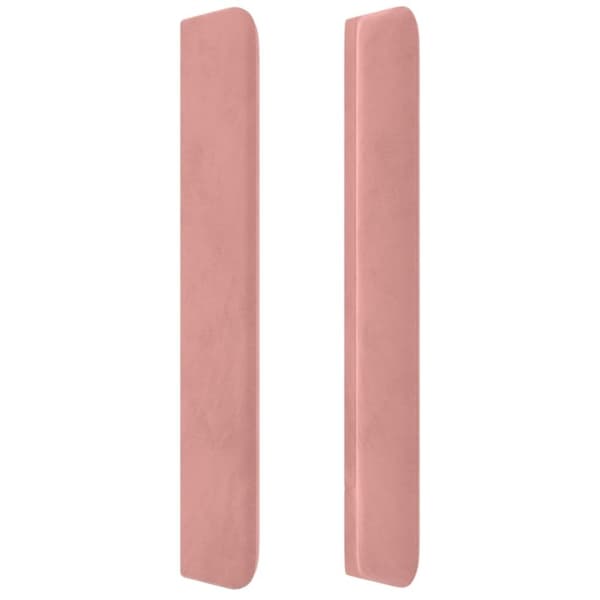 vidaXL Sänggavel med kanter rosa 83x16x118/128 cm sammet