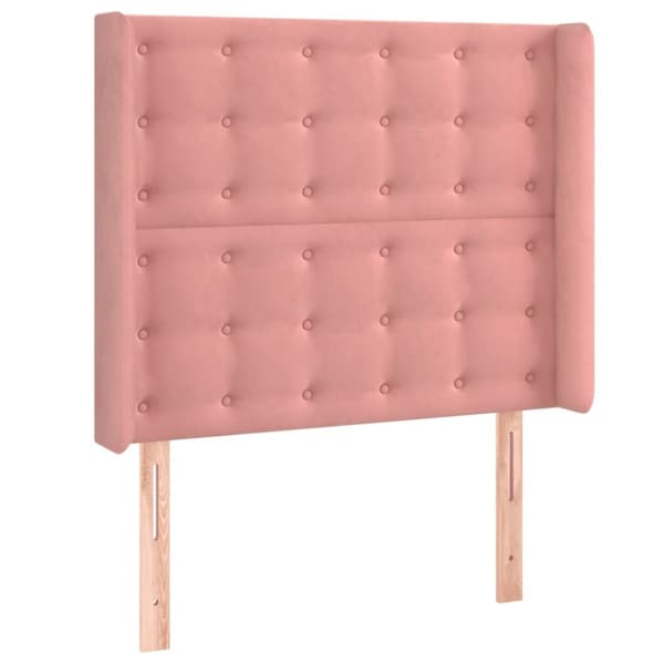 vidaXL Sänggavel med kanter rosa 83x16x118/128 cm sammet