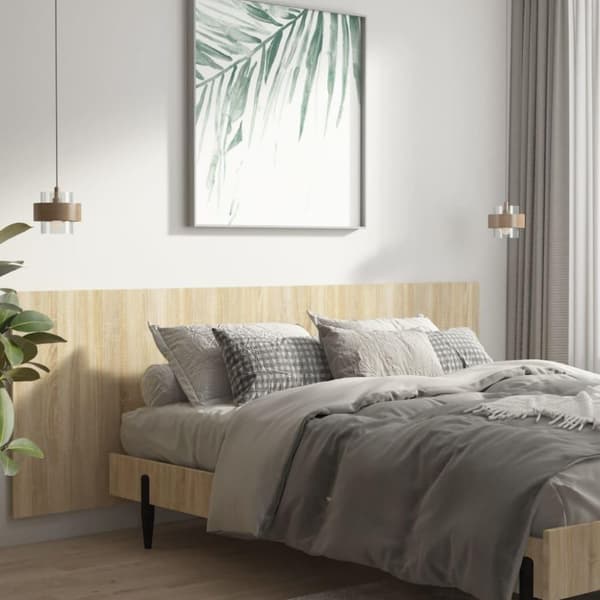 vidaXL Seinäkiinnitettävä sängynpääty tammi 240x1,5x80 cm tekninen puu