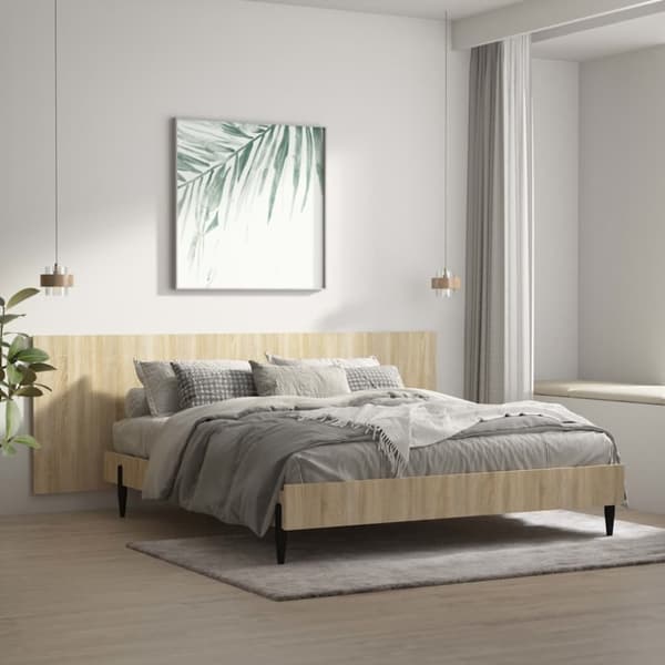 vidaXL Seinäkiinnitettävä sängynpääty tammi 240x1,5x80 cm tekninen puu
