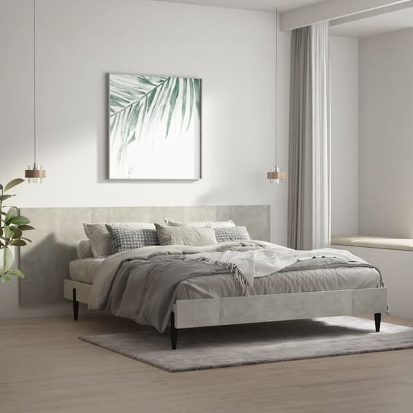 vidaXL sengegærde 240x1,5x80 cm konstrueret træ betongrå