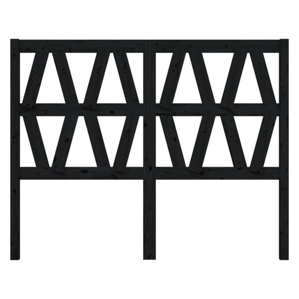 vidaXL sengegærde 146x4x100 cm massivt fyrretræ sort