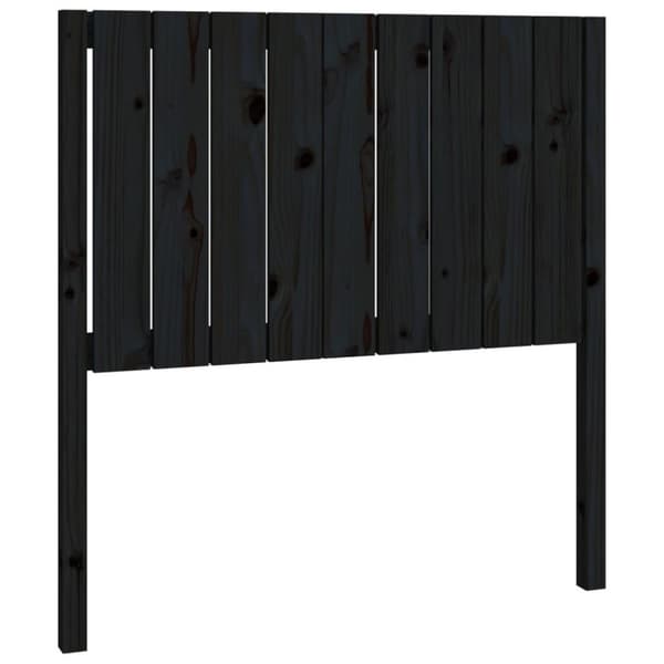 vidaXL sengegærde 95,5x4x100 cm massivt fyrretræ sort