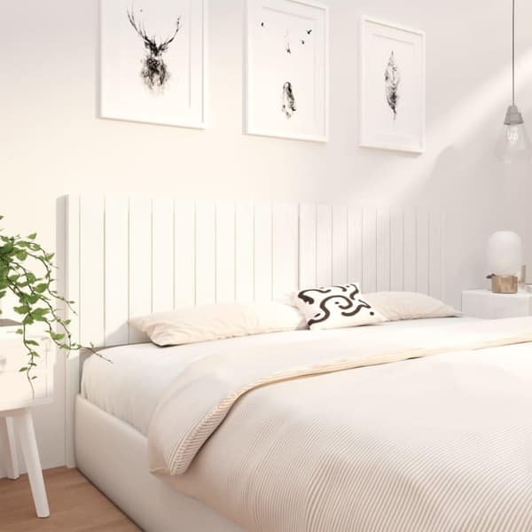 vidaXL Sängynpääty valkoinen 205,5x4x100 cm täysi mänty