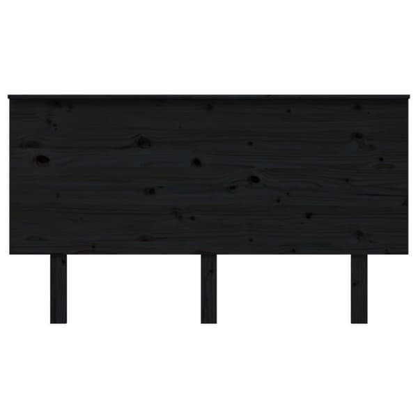 vidaXL Sängynpääty musta 144x6x82,5 cm täysi mänty