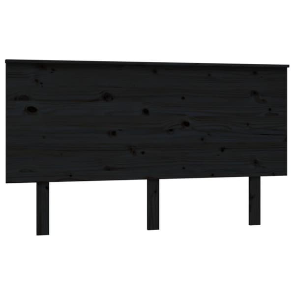 vidaXL Sängynpääty musta 144x6x82,5 cm täysi mänty