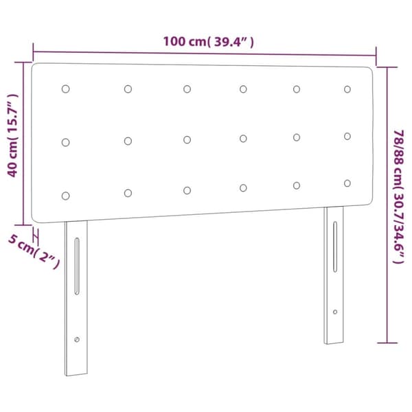 vidaXL Sänggavel mörkgrå 100x5x78/88 cm tyg