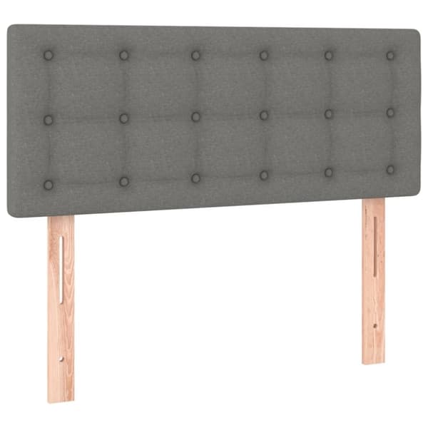 vidaXL Sänggavel mörkgrå 100x5x78/88 cm tyg