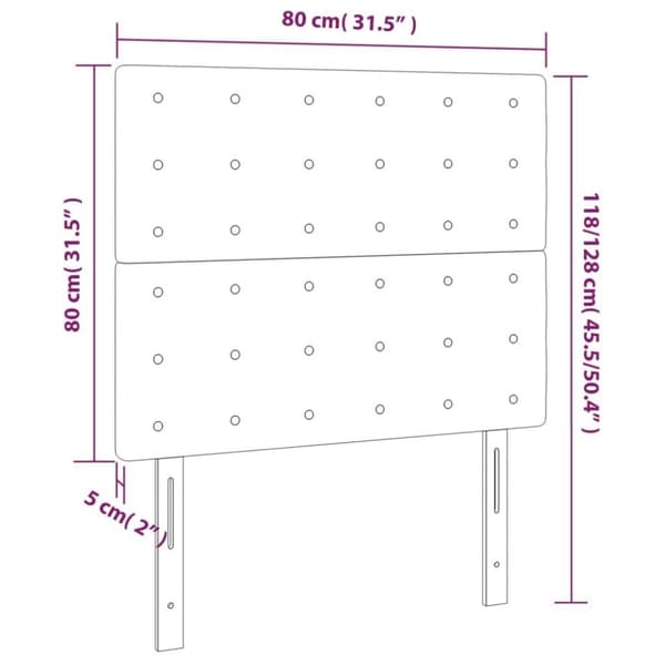 vidaXL sengegavle 2 stk. 80x5x78/88 cm stof blå