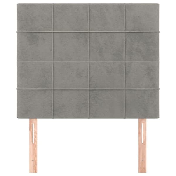 vidaXL sengegavle 2 stk. 80x5x78/88 cm fløjl lysegrå