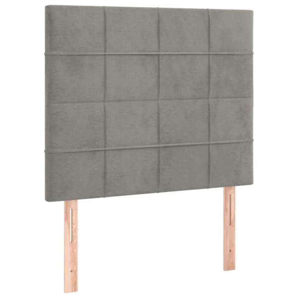 vidaXL sengegavle 2 stk. 80x5x78/88 cm fløjl lysegrå