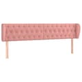 Miniatyrbillede 2 af 9: vidaXL sengegavl med kanter 183x23x78/88 cm fløjl lyserød