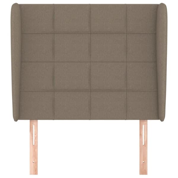 vidaXL sengegavl med kanter 103x23x118/128 cm stof gråbrun