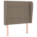 Miniatyrbillede 1 af 9: vidaXL sengegavl med kanter 103x23x118/128 cm stof gråbrun