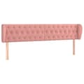Miniatyrbillede 2 af 9: vidaXL sengegavl med kanter 203x23x78/88 cm fløjl lyserød