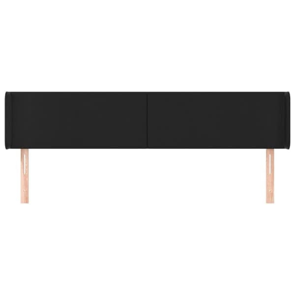 vidaXL sengegavl med kanter 203x16x78/88 cm kunstlæder sort
