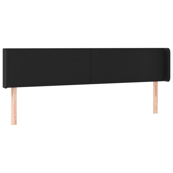 vidaXL sengegavl med kanter 203x16x78/88 cm kunstlæder sort