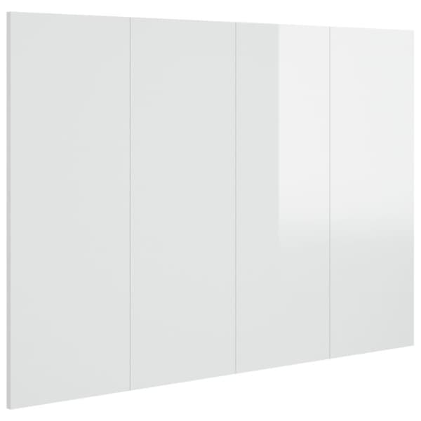 vidaXL Sängynpääty korkeakiilto valkoinen 120x1,5x80 cm tekninen puu