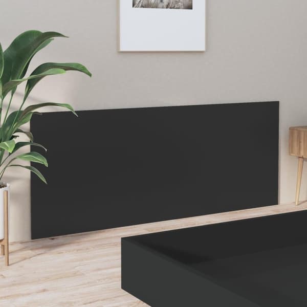 vidaXL sengegærde 200x1,5x80 cm konstrueret træ sort