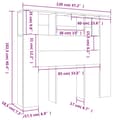 Miniatyrbillede 5 af 7: vidaXL sengegavl med opbevaring 120x18,5x102,5 cm hvid højglans