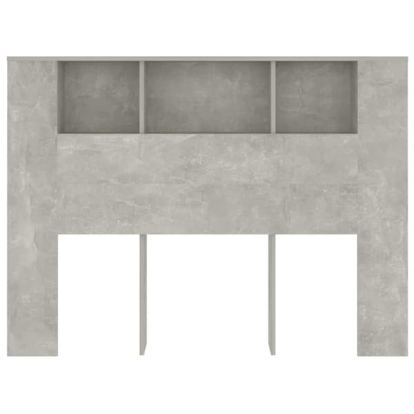 vidaXL sengegavl med opbevaring 140x18,5x104,5 cm betongrå