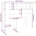 Miniatyrbillede 8 af 8: vidaXL sengegavl med opbevaring 140x18,5x104,5 cm betongrå