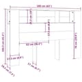 Miniatyrbillede 8 af 8: vidaXL sengegavl med opbevaring 160x18,5x104,5 cm hvid højglans