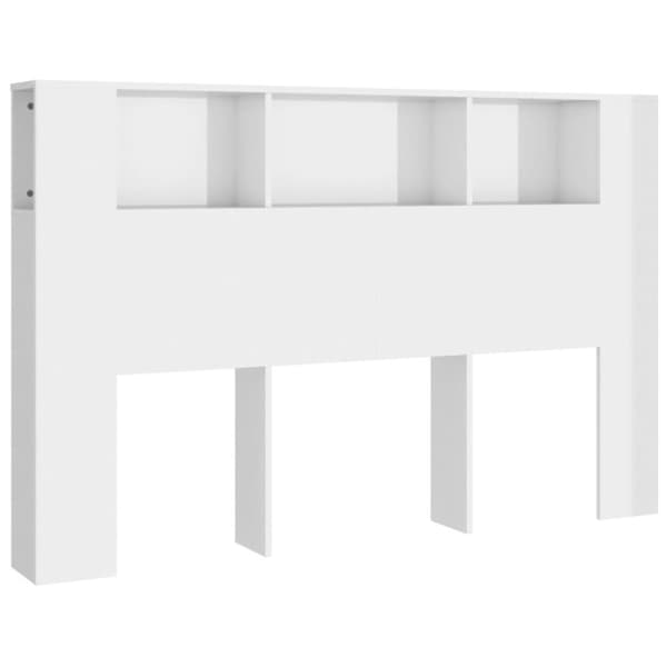 vidaXL sengegavl med opbevaring 160x18,5x104,5 cm hvid højglans