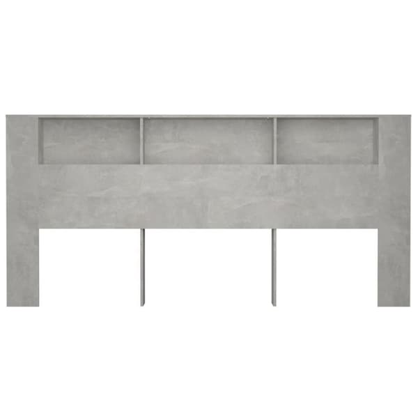 vidaXL sengegavl med opbevaring 220x18,5x104,5 cm betongrå