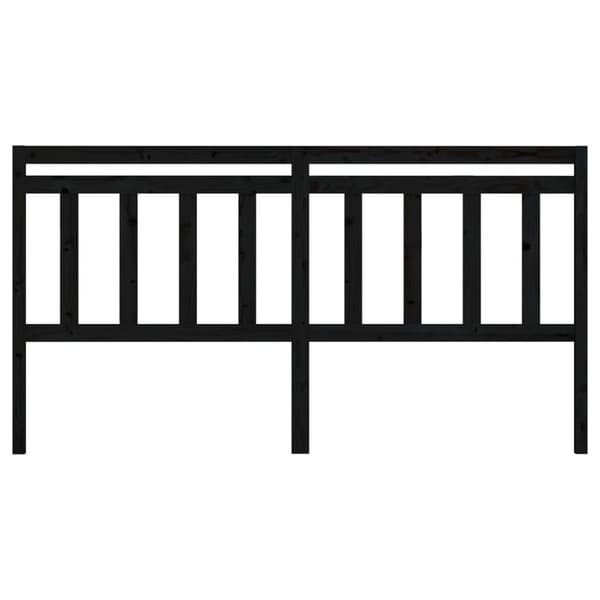 vidaXL sengegærde 206x4x100 cm massivt fyrretræ sort