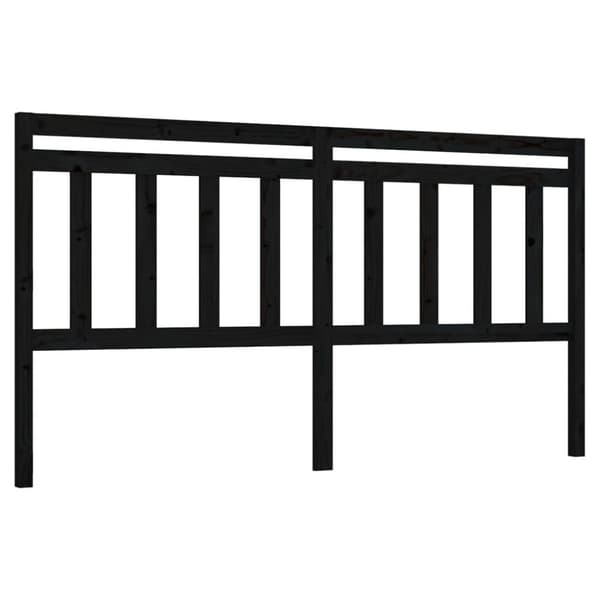 vidaXL sengegærde 206x4x100 cm massivt fyrretræ sort