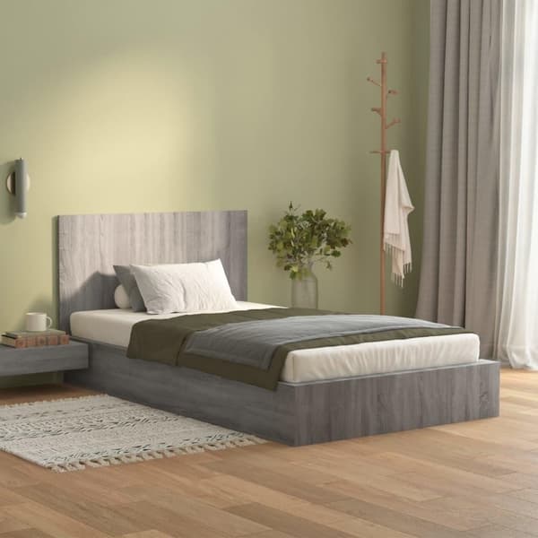 vidaXL Sängynpääty harmaa Sonoma 120x1,5x80 cm tekninen puu