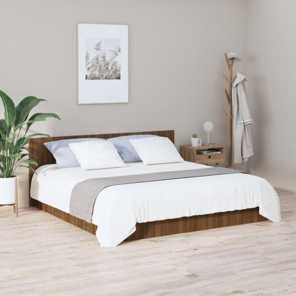 vidaXL Sängynpääty ruskea tammi 200x1,5x80 cm tekninen puu